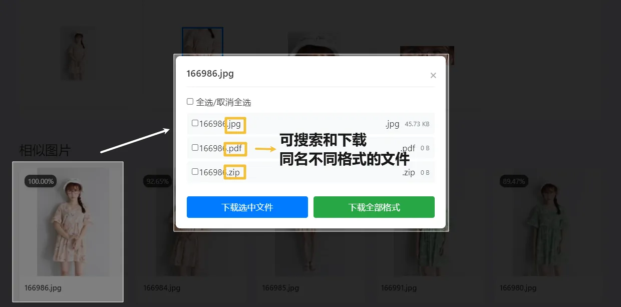 下载不同格式文件